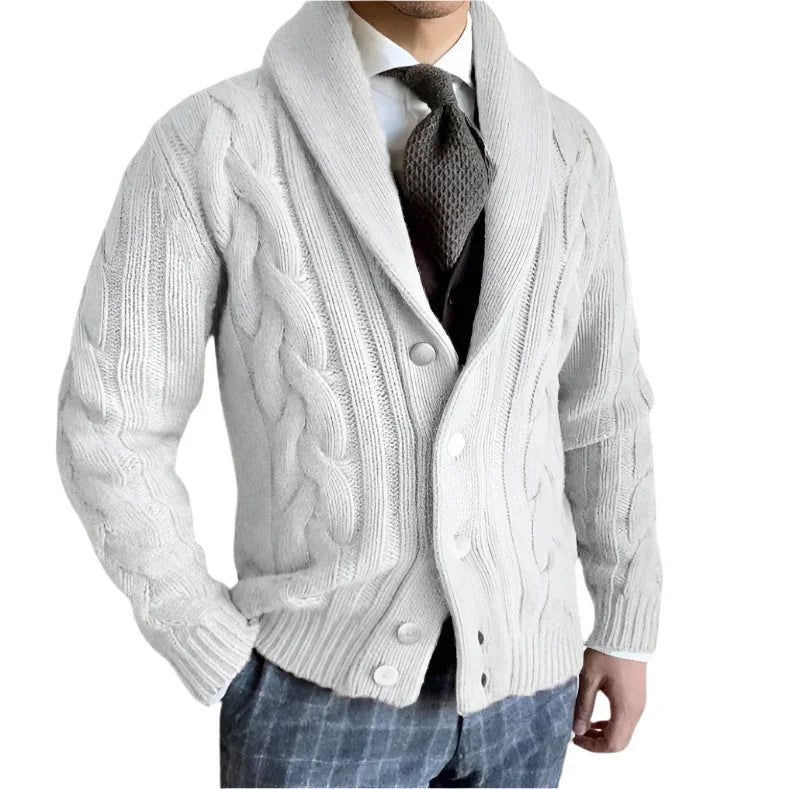 Herre Cardigan med Strikket Design 8