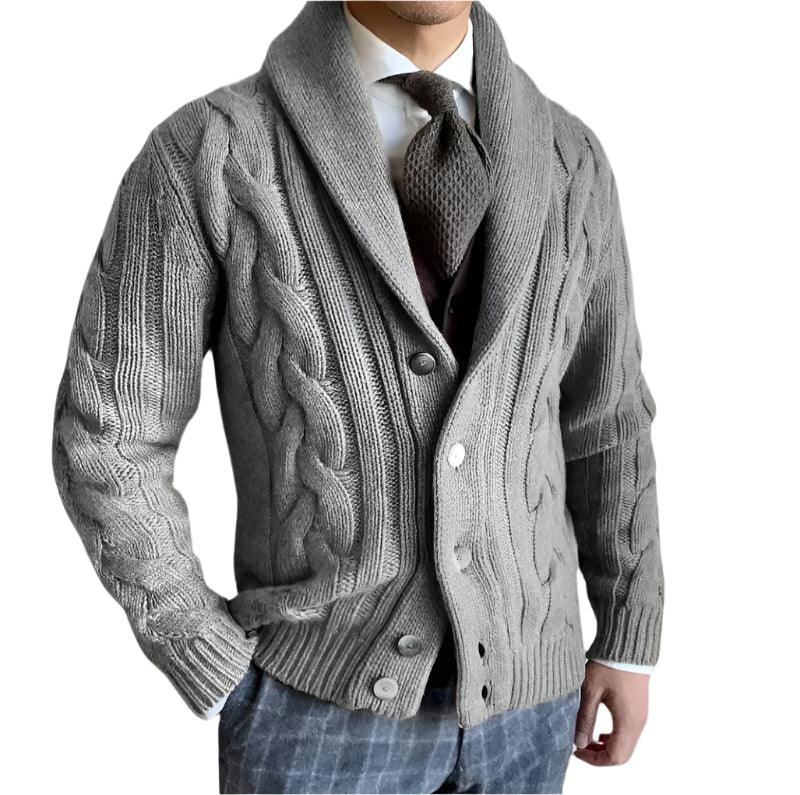 Herre Cardigan med Strikket Design 9