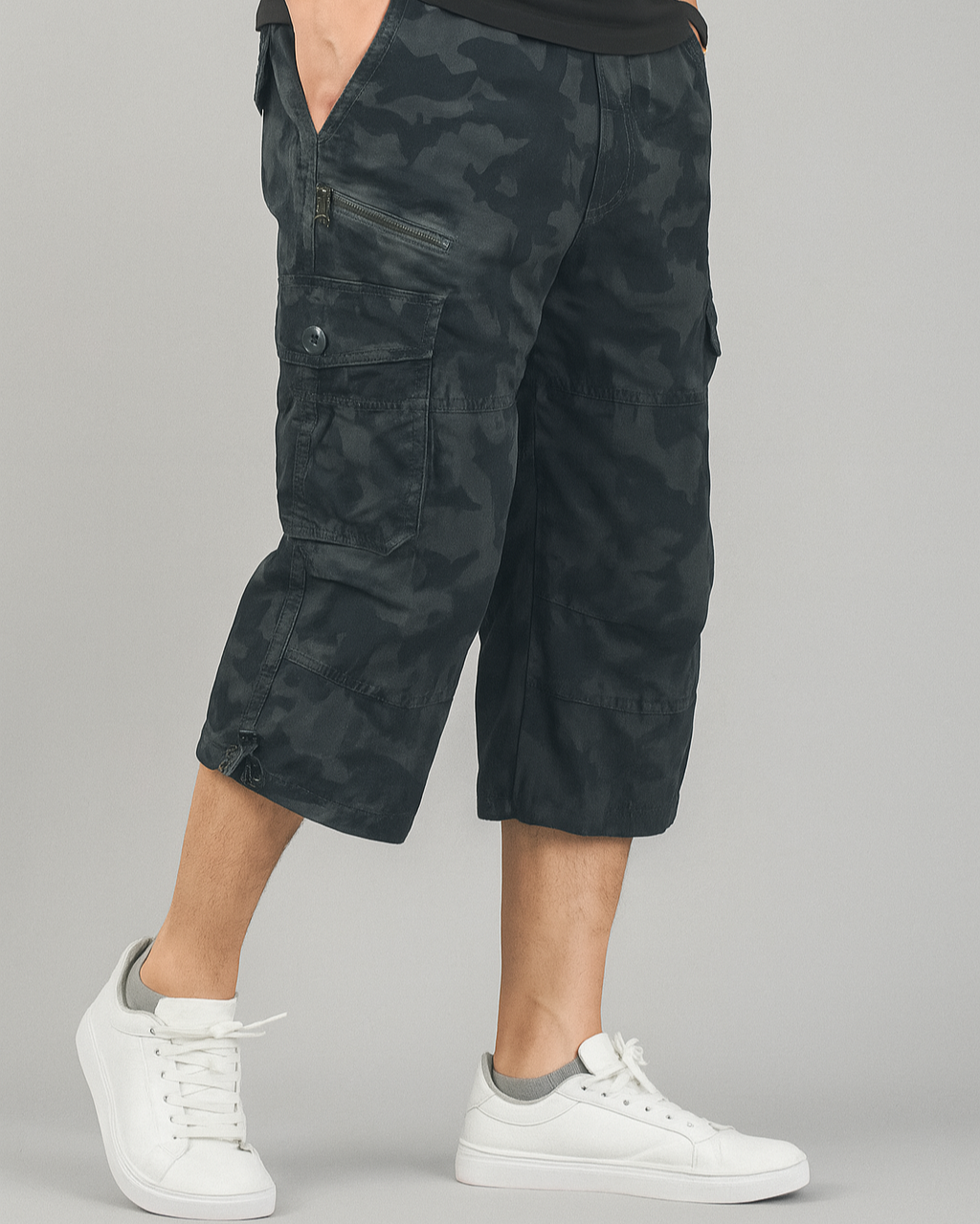Herre Cargo Shorts Avslappet Passform Med Lastelommer 1