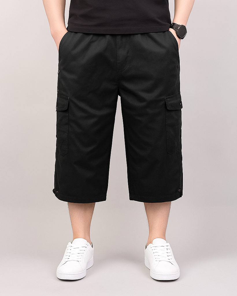Herre Cargo Shorts Avslappet Passform Med Lastelommer 4