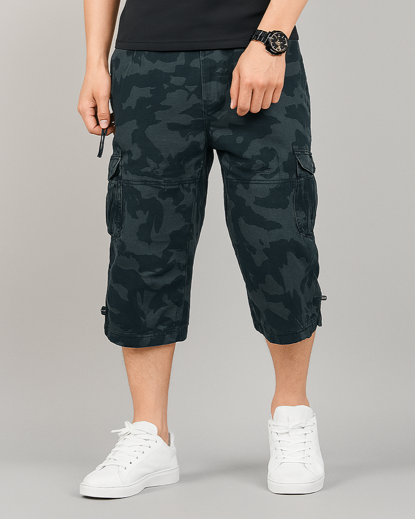 Herre Cargo Shorts Avslappet Passform Med Lastelommer 6