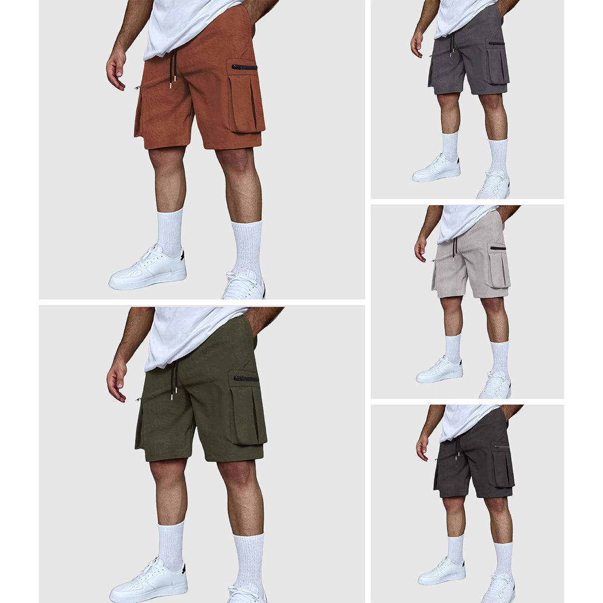 Herre Cargo Shorts med Praktiske Lommer 5