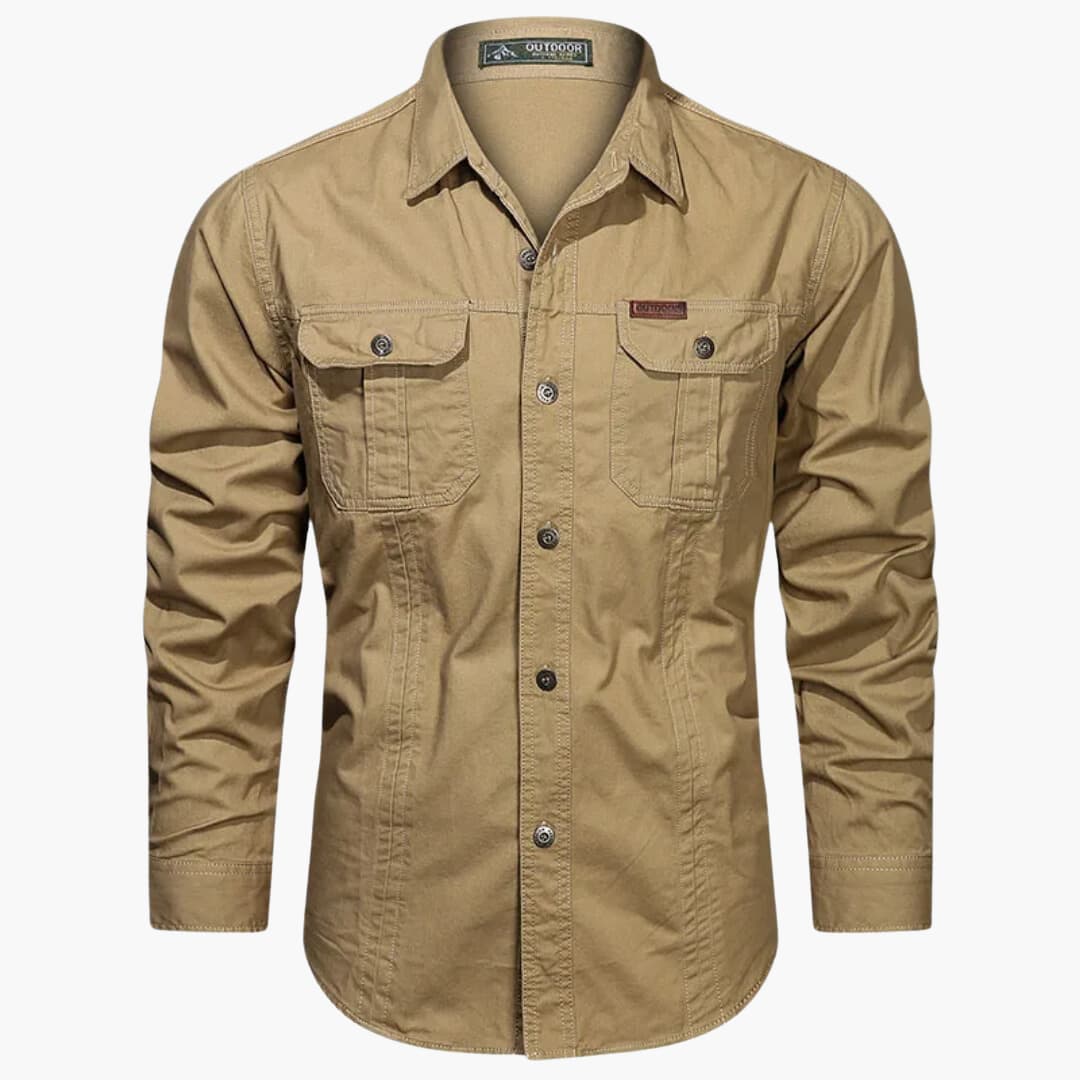 Herre Cargoskjorte Urban Stil med Praktiske Cargolommer 1