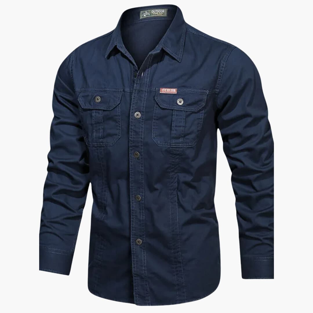 Herre Cargoskjorte Urban Stil med Praktiske Cargolommer 2