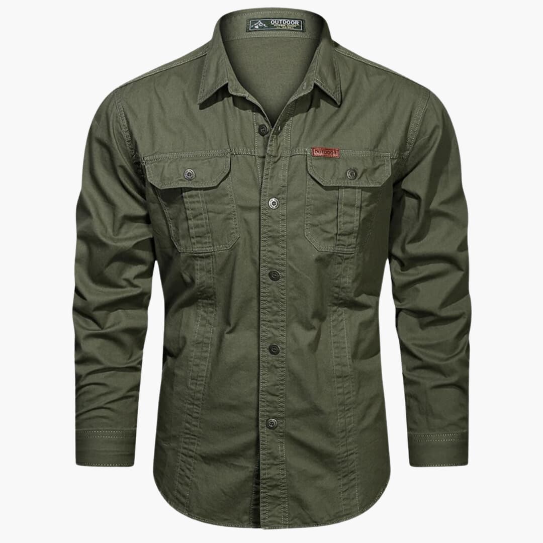 Herre Cargoskjorte Urban Stil med Praktiske Cargolommer 3
