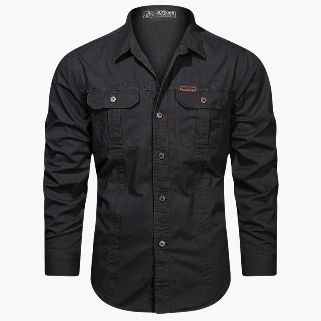 Herre Cargoskjorte Urban Stil med Praktiske Cargolommer 4
