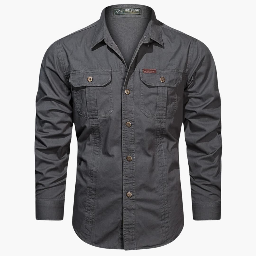 Herre Cargoskjorte Urban Stil med Praktiske Cargolommer 5