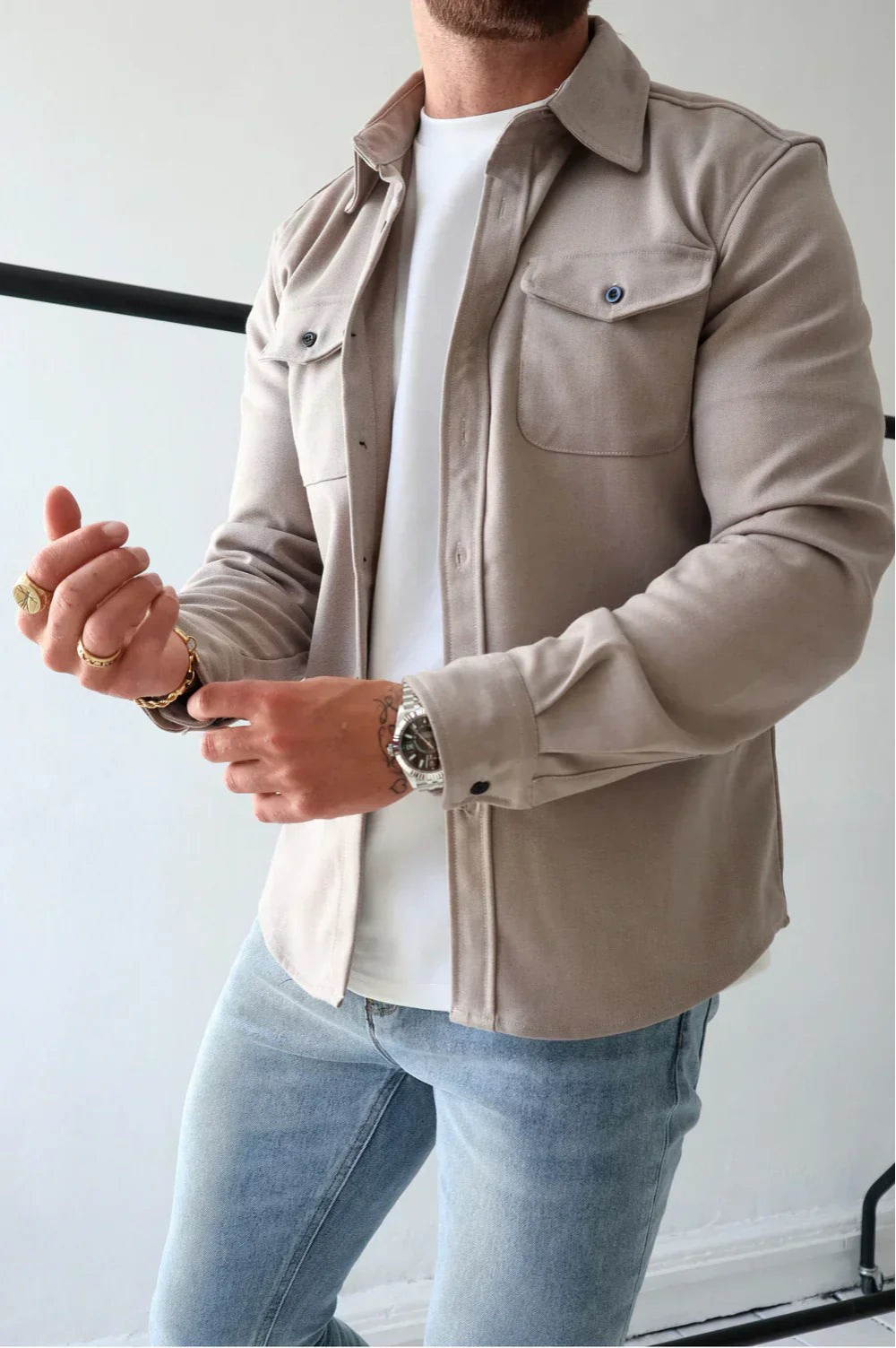 Herre Casual Overskjorte Stilig 11