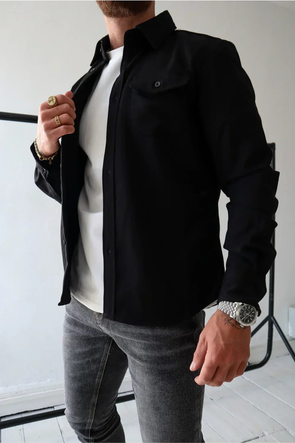 Herre Casual Overskjorte Stilig 3