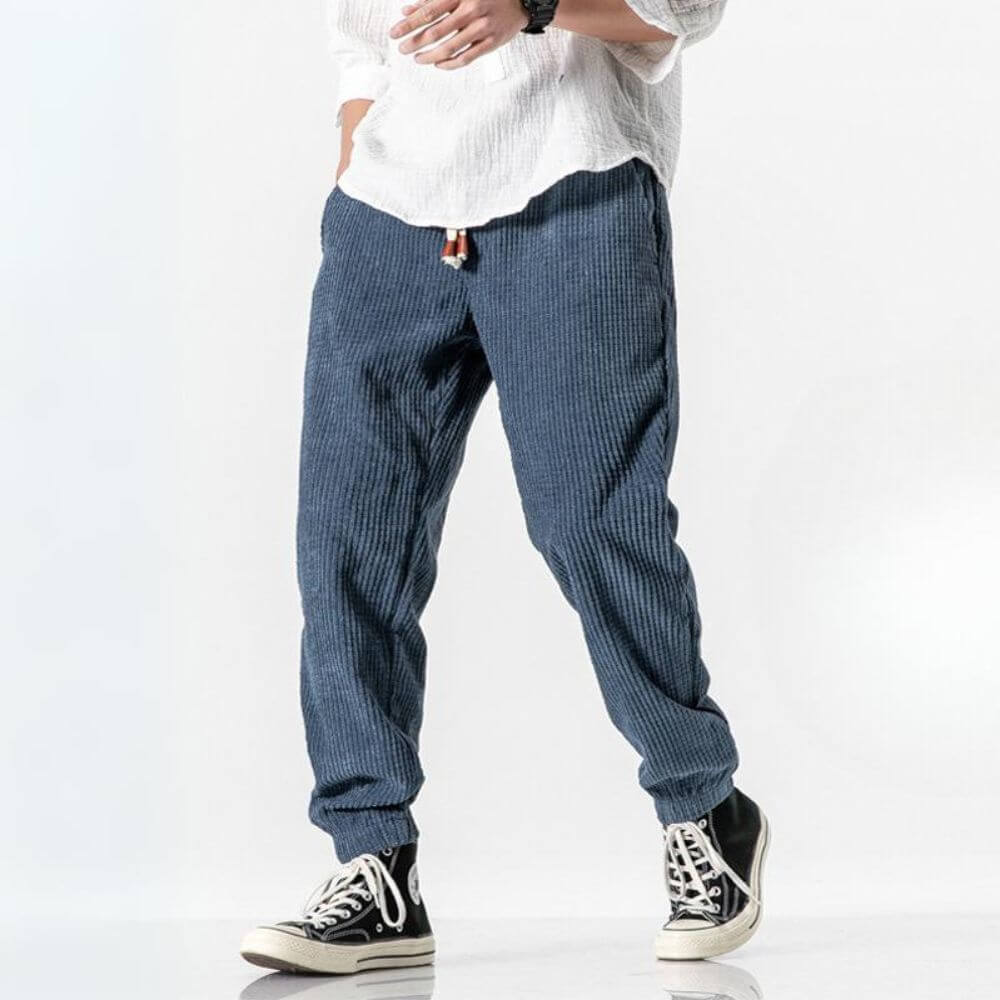Herre Corduroy Joggingbukse med Justerbart Snor 2