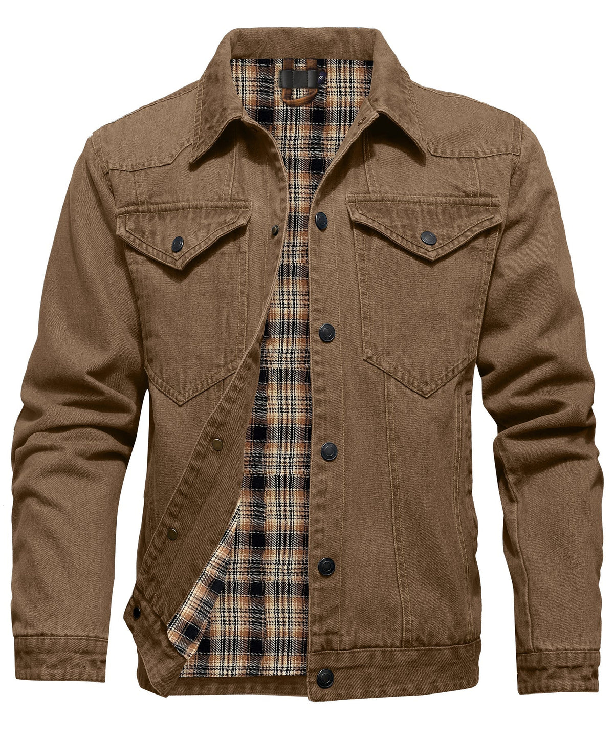 Herre Denim Jakke med Flanell Fôr 0