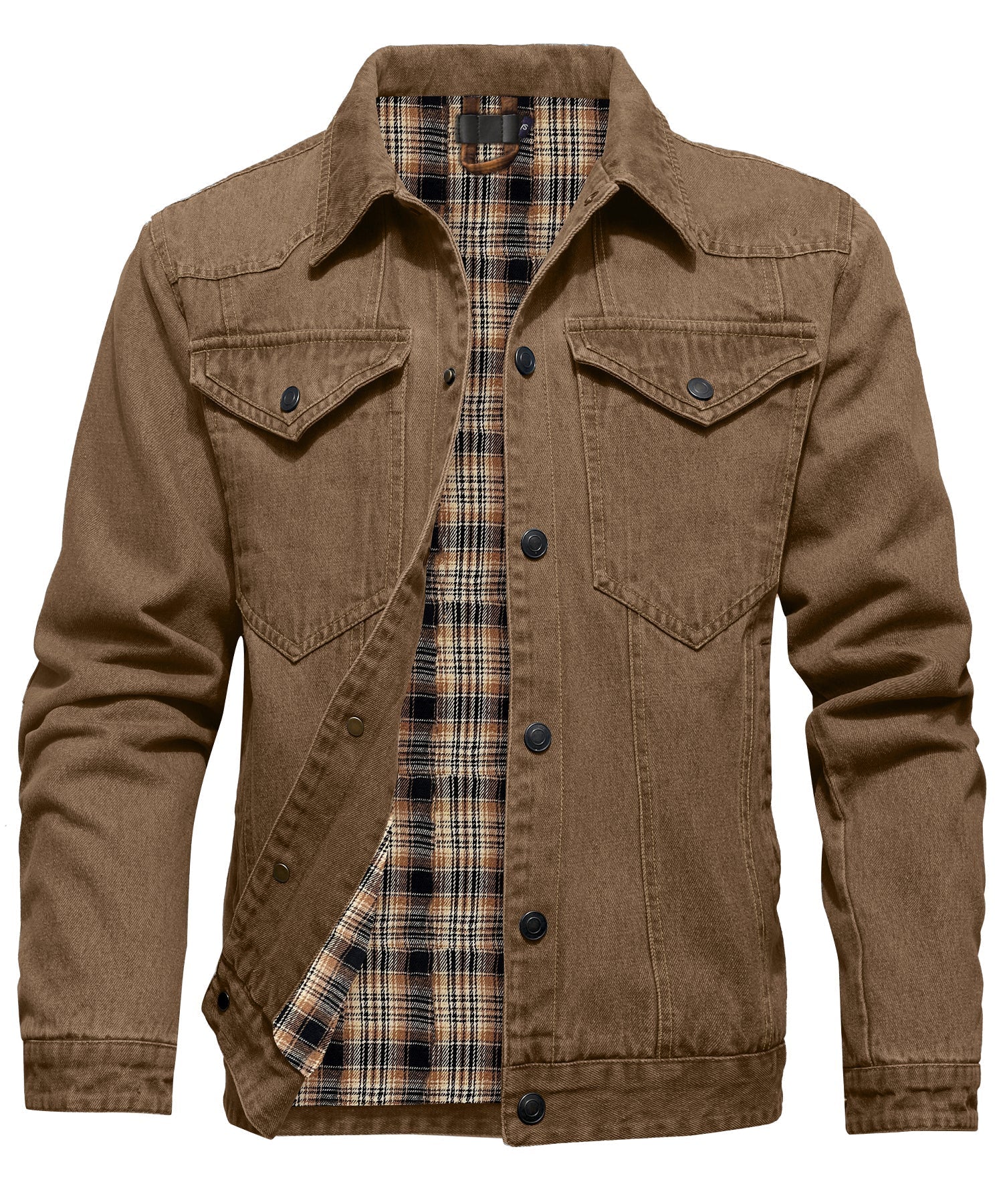 Herre Denim Jakke med Flanell Fôr 0