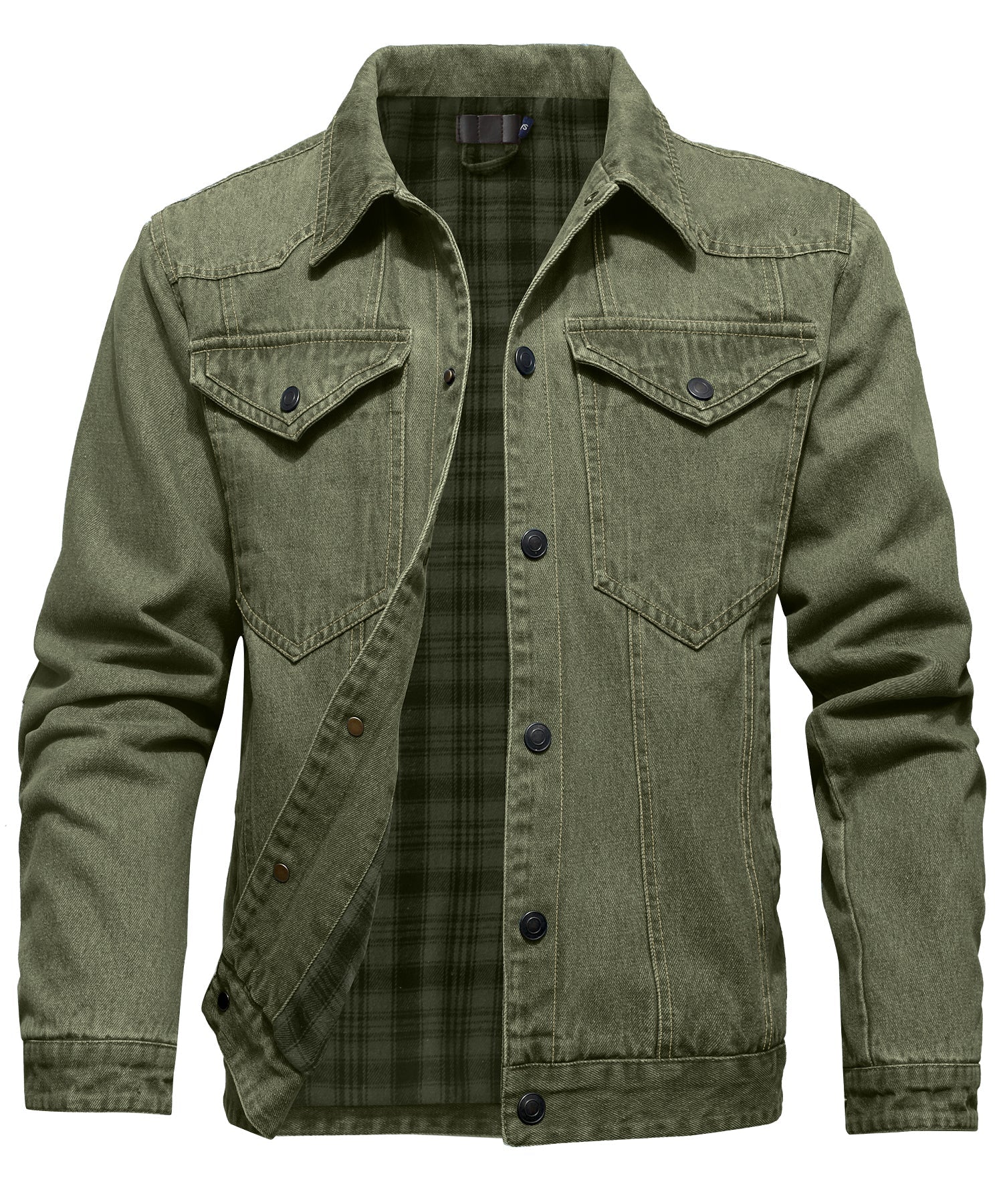 Herre Denim Jakke med Flanell Fôr 2