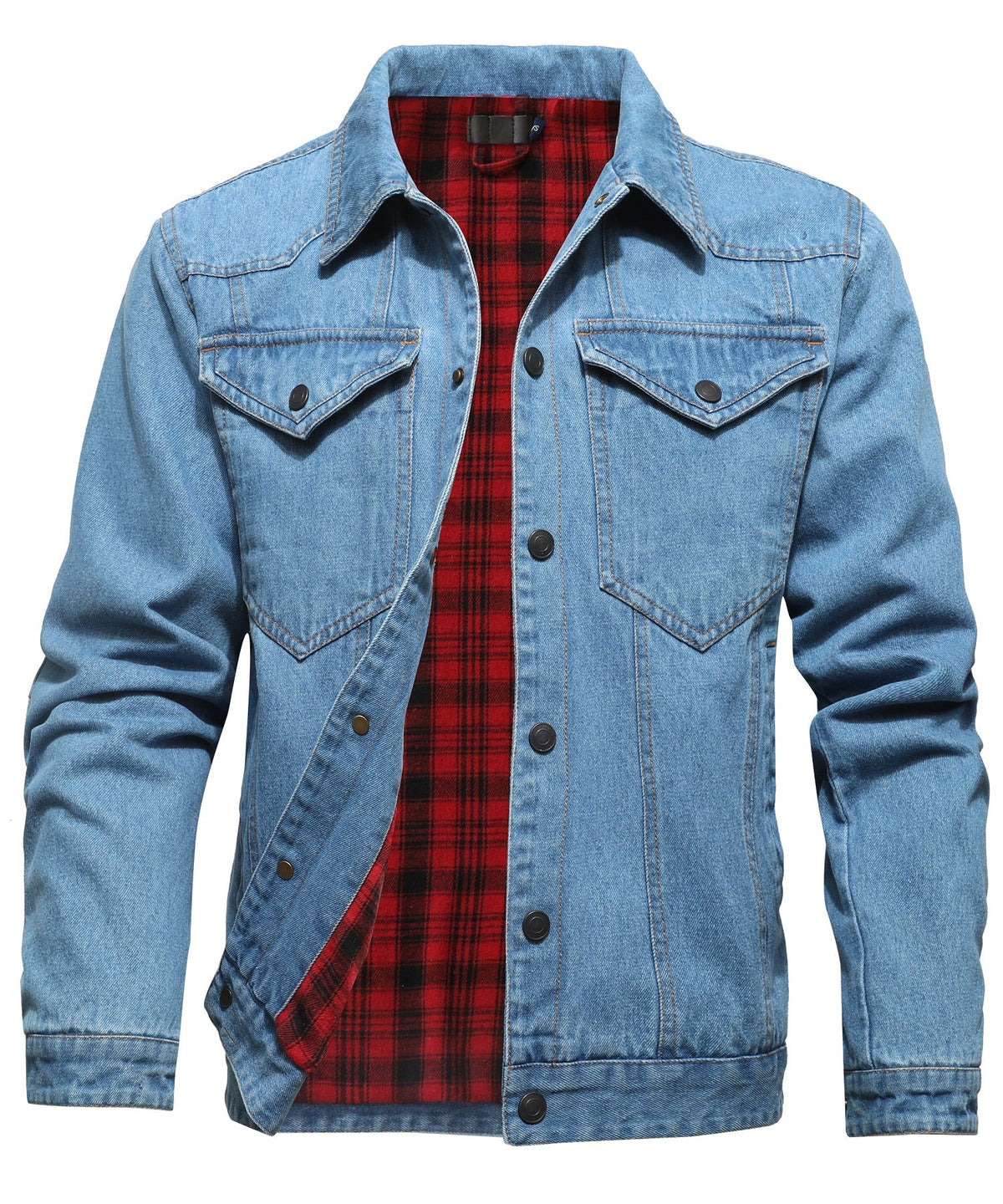 Herre Denim Jakke med Flanell Fôr 4