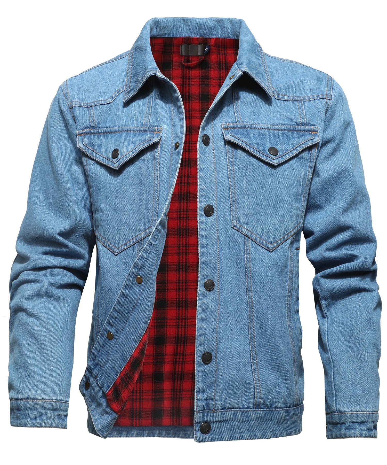 Herre Denim Jakke med Flanell Fôr 4