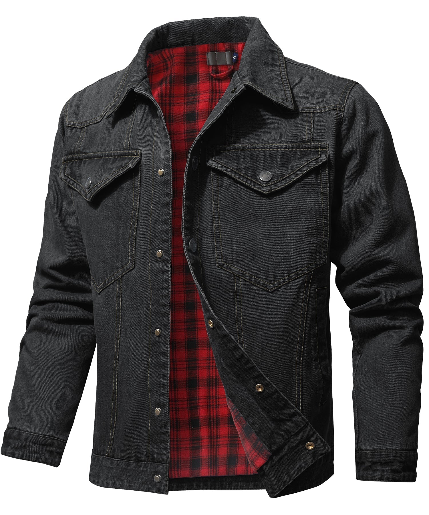 Herre Denim Jakke med Flanell Fôr 5