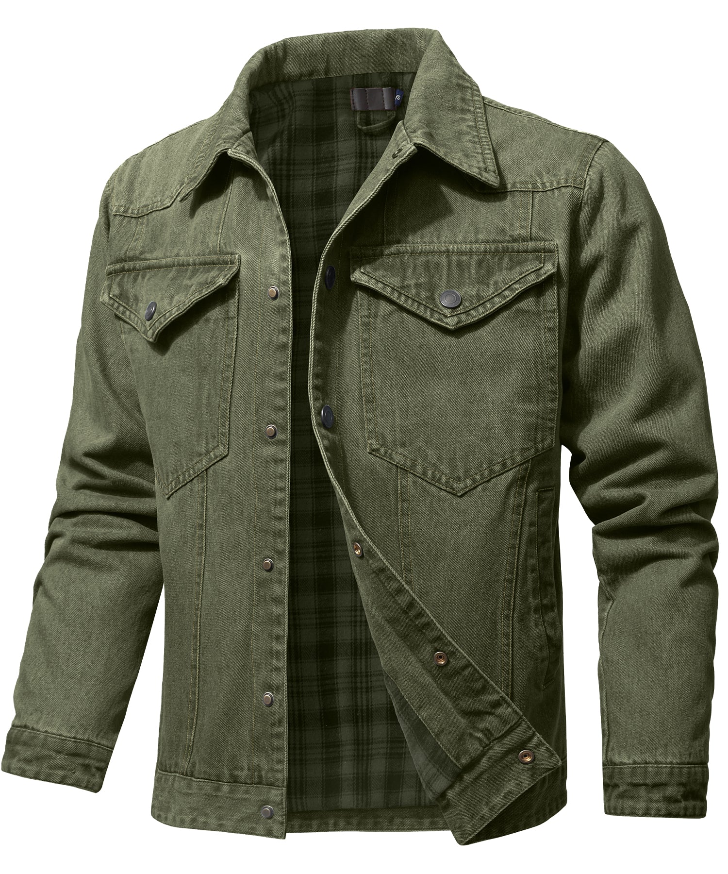Herre Denim Jakke med Flanell Fôr 7