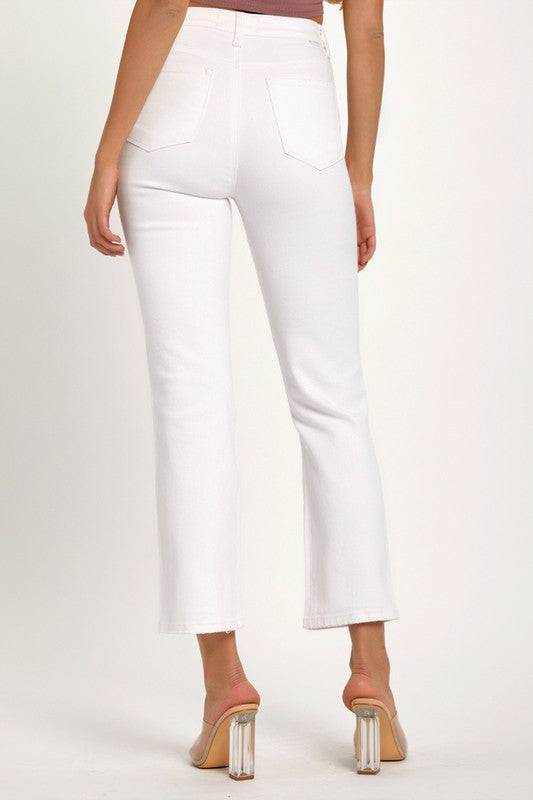 Herre Denim Jeans Avslappet Slitt Hvit 3