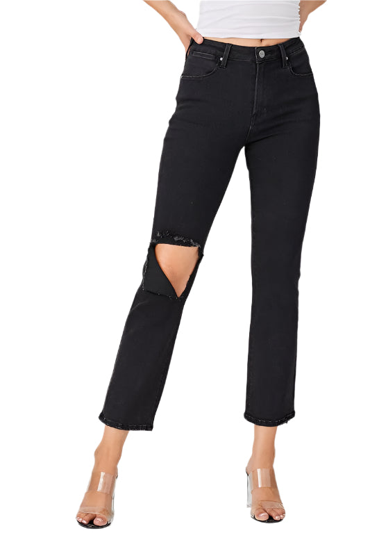 Herre Denim Jeans Avslappet Slitt Svart 0