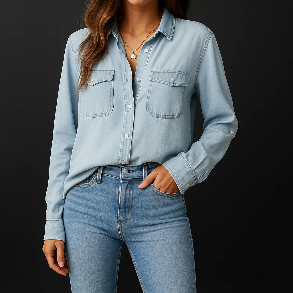 Herre Denim Skjorte Med Knapper 1