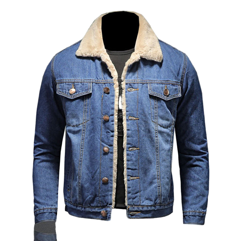 Herre Denimjakke Milano-Stil Modern Komfortabel Passform 0