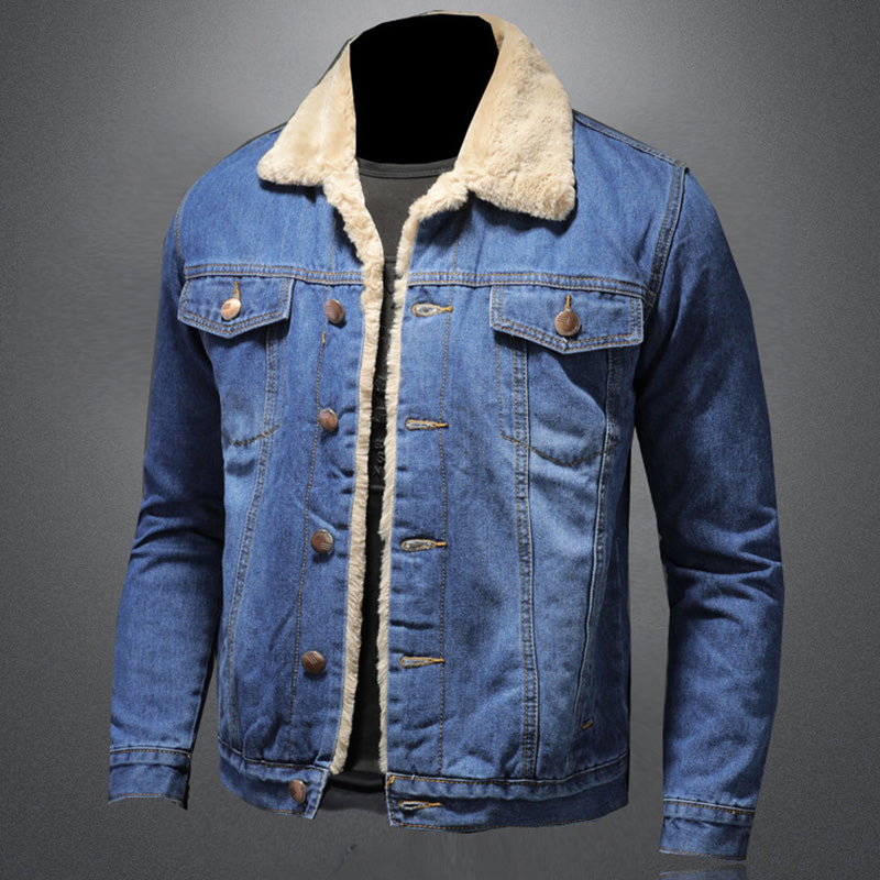Herre Denimjakke Milano-Stil Modern Komfortabel Passform 2