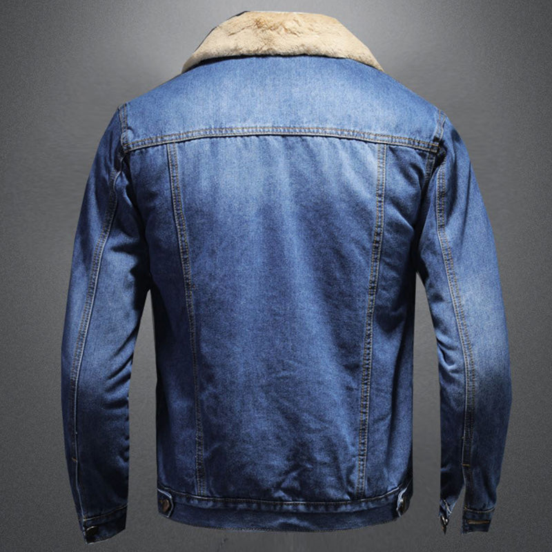 Herre Denimjakke Milano-Stil Modern Komfortabel Passform 4