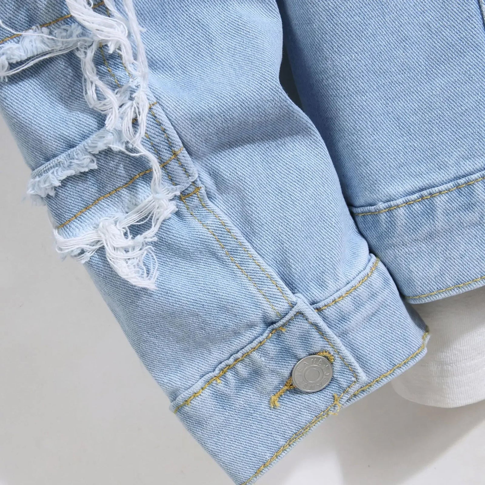 Herre Denimjakke Robust Slank Passform 3