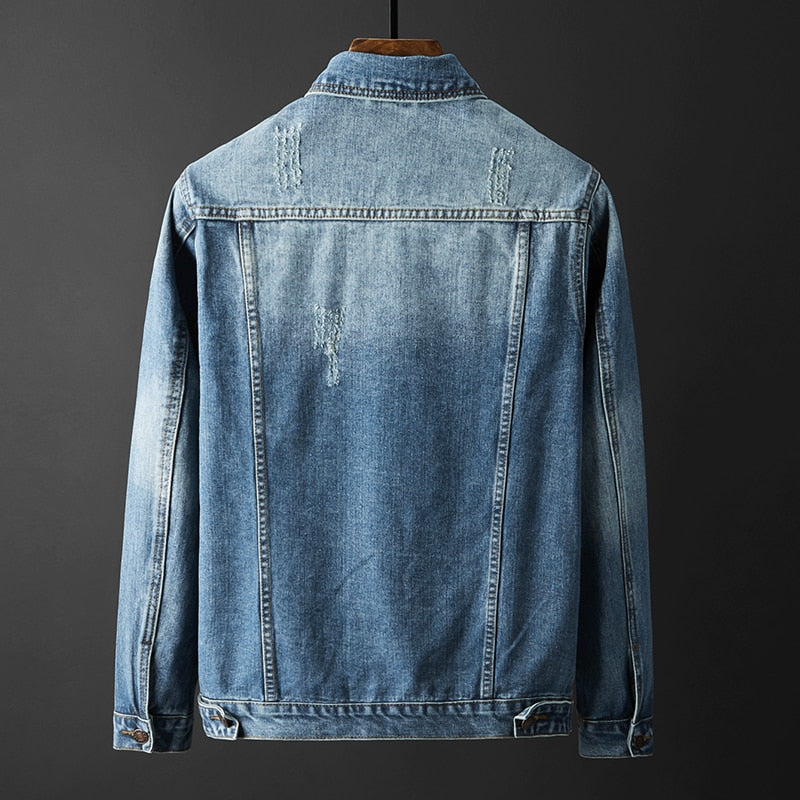 Herre Denimjakke Skreddersydd Royal Denim med Kontrastpiping 1