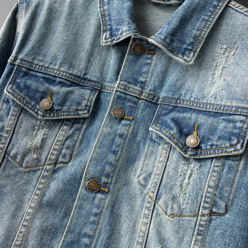 Herre Denimjakke Skreddersydd Royal Denim med Kontrastpiping 2