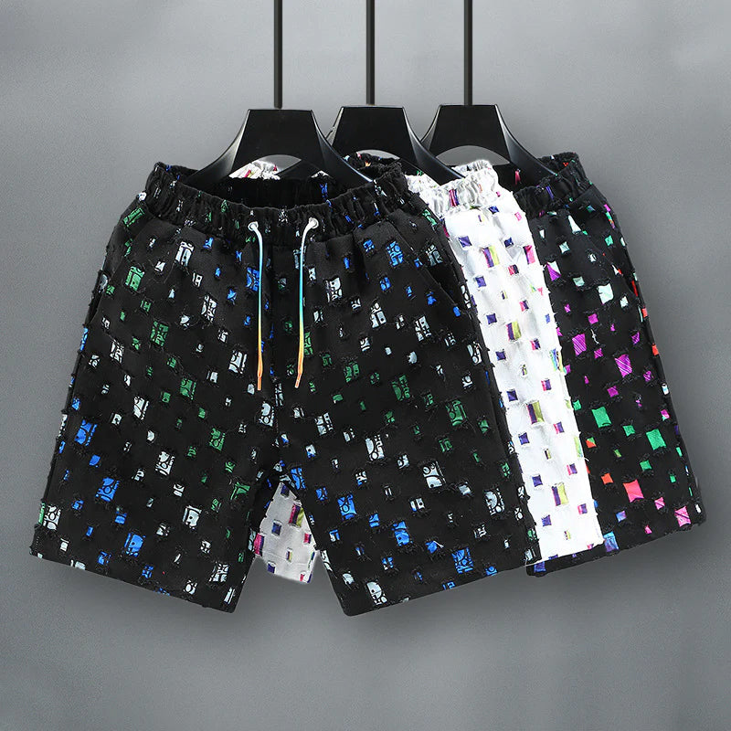 Herre Denimshorts Med Frynsekutt og Livlige Farger 5