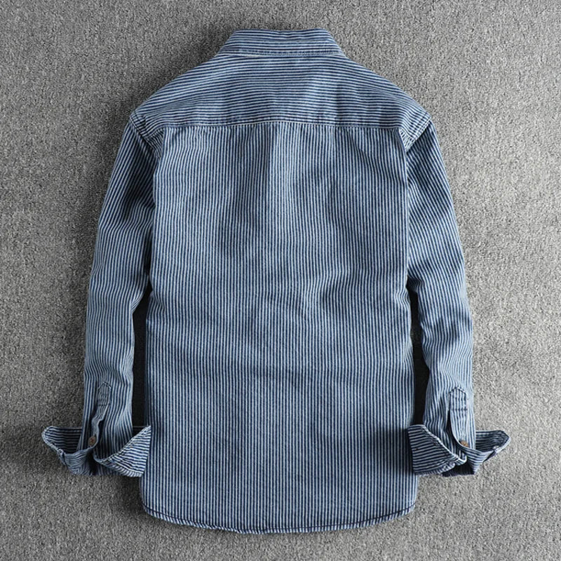Herre Dongeriskjorte Vintage Stil 2