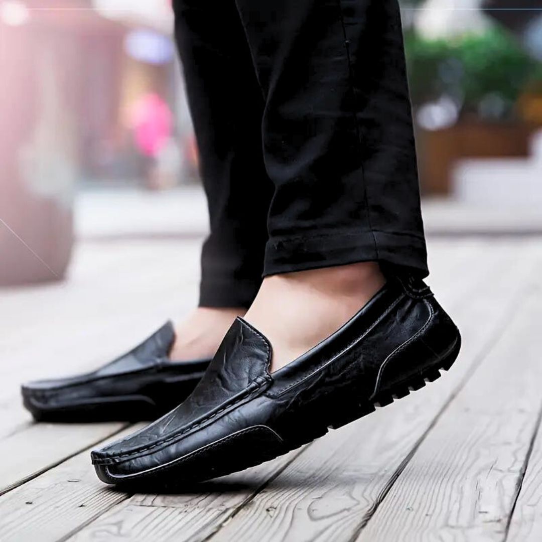 Herre Driving Loafers Lær Tidløs Komfort 5