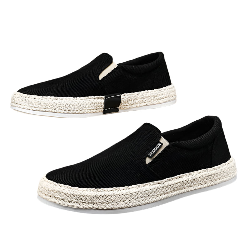 Herre Espadrilles i Sporty Stil i Svart og Hvit 0
