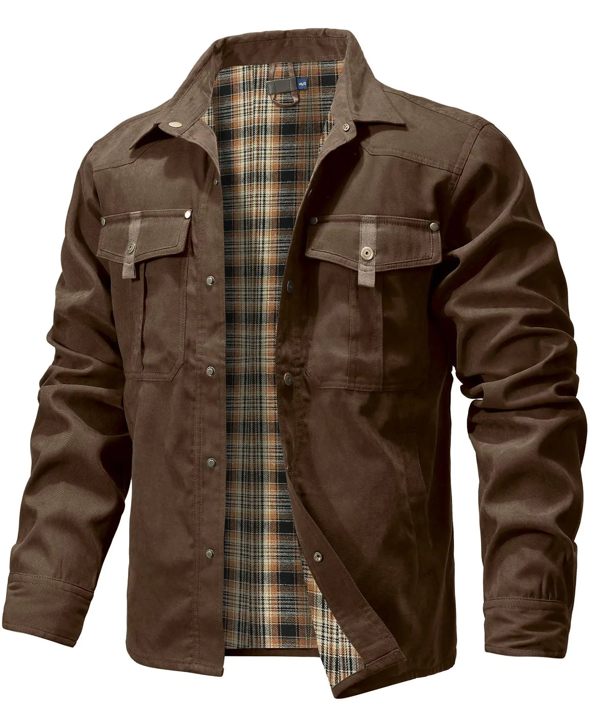Herre Flanellskjorte Fôret Casual Polyester 7