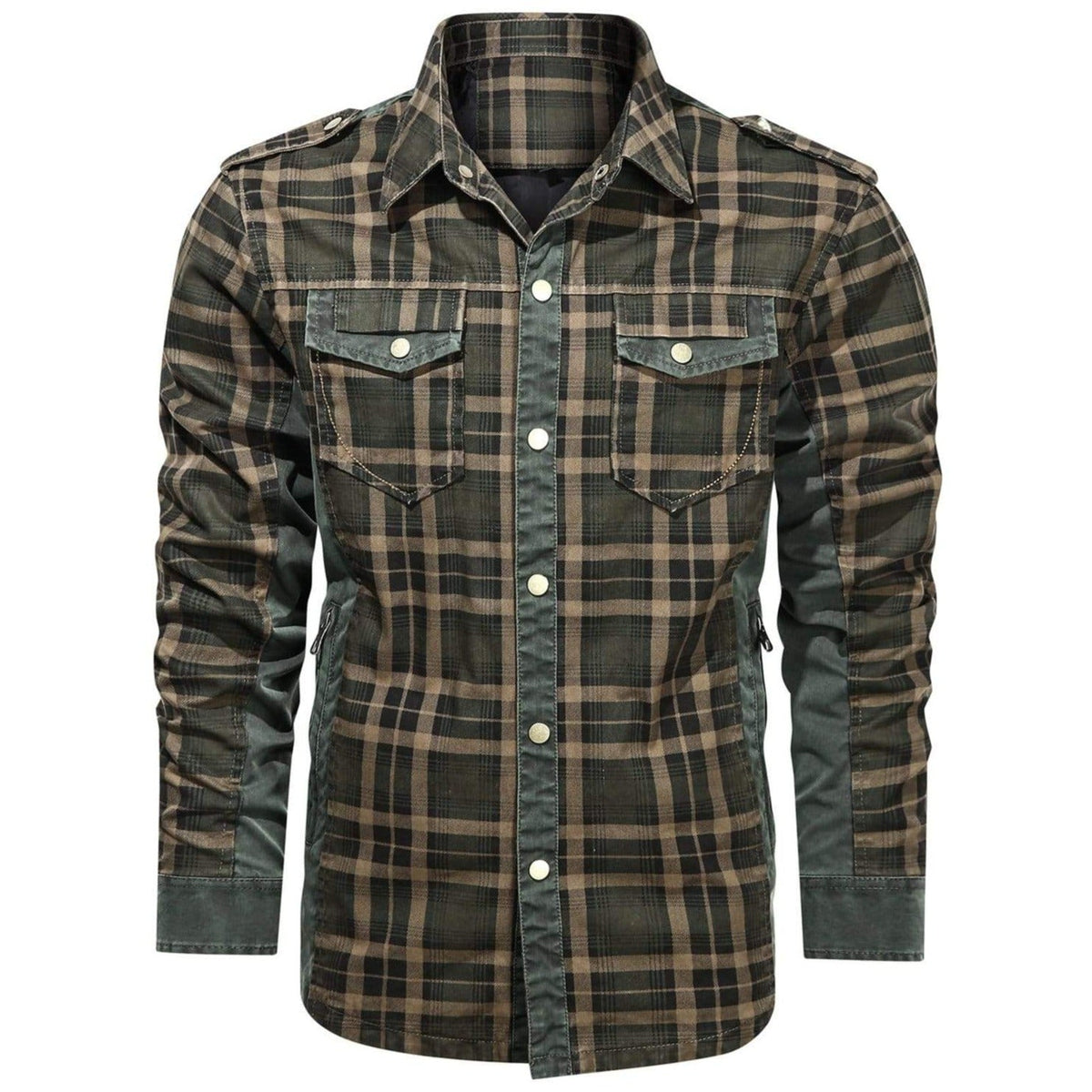 Herre Flanellskjorte Klassisk Design Langermet Bomull-Polyester 3