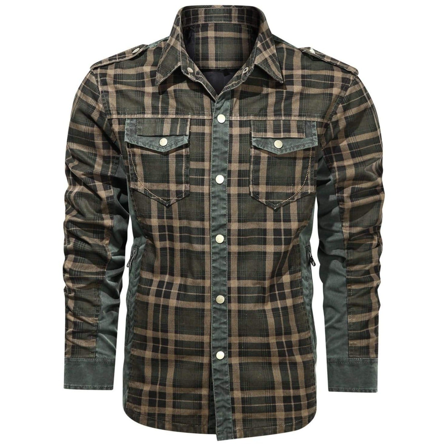 Herre Flanellskjorte Klassisk Design Langermet Bomull-Polyester 3