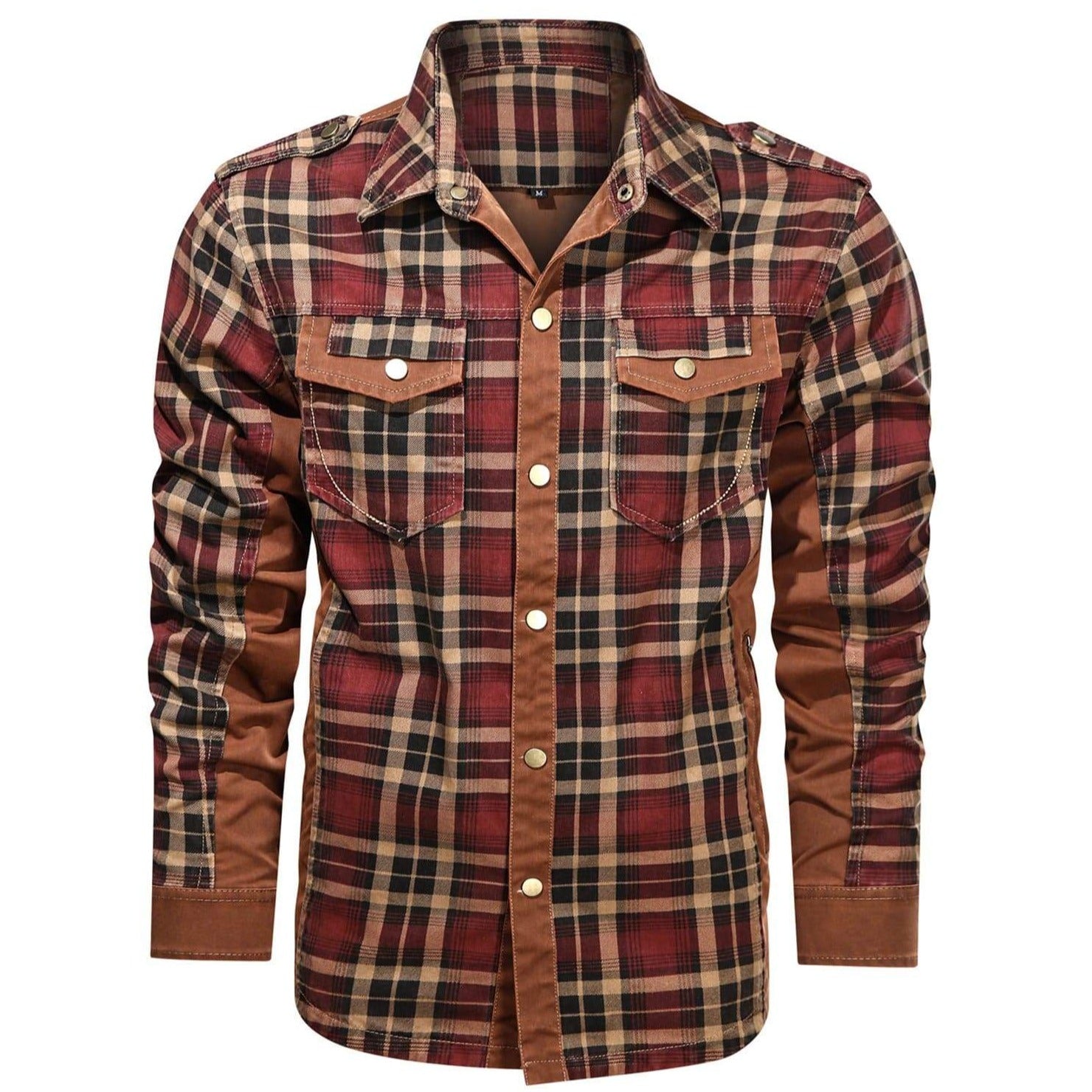 Herre Flanellskjorte Klassisk Design Langermet Bomull-Polyester 4