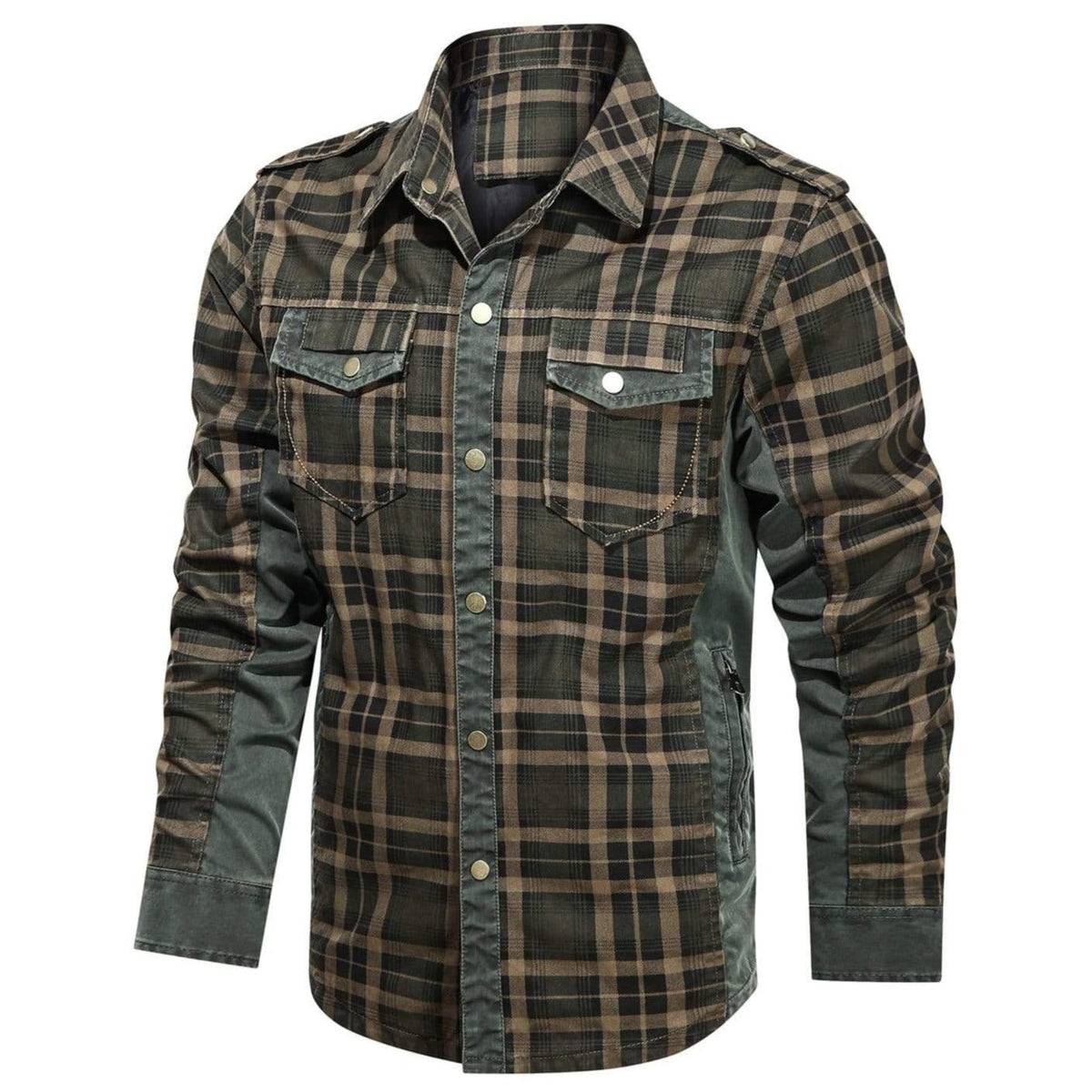 Herre Flanellskjorte Klassisk Design Langermet Bomull-Polyester 6