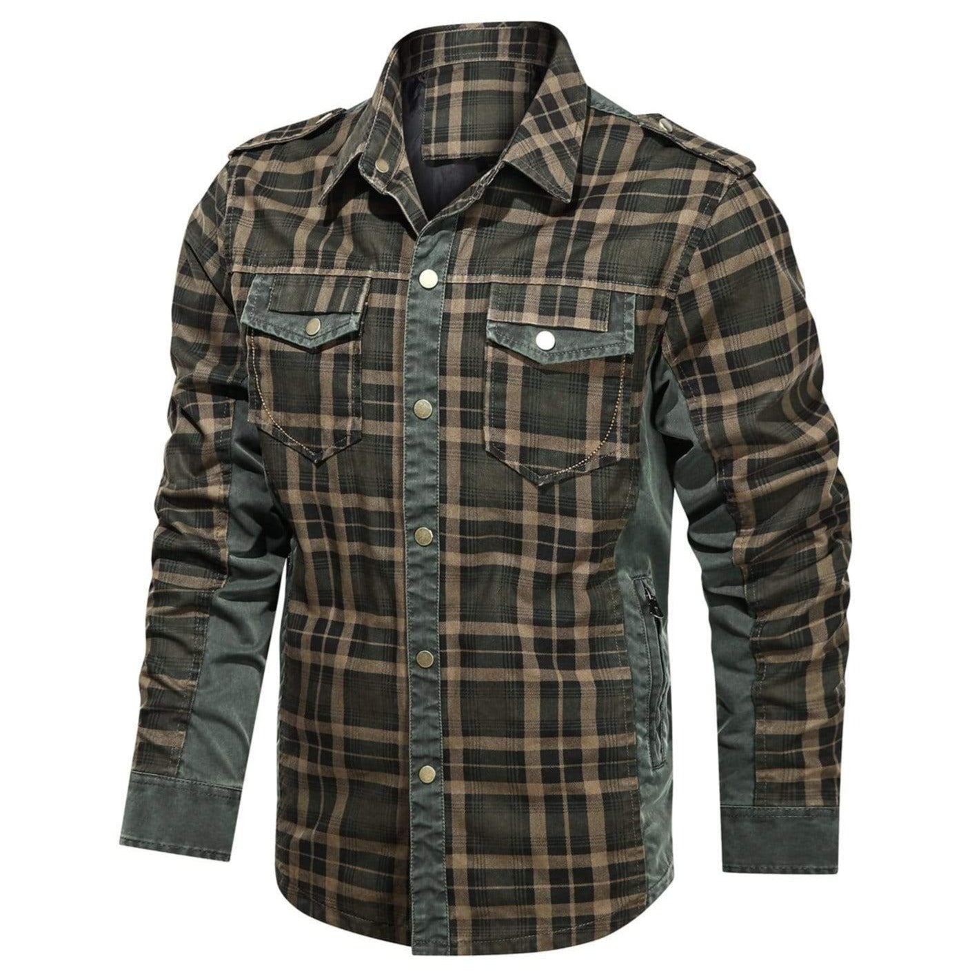 Herre Flanellskjorte Klassisk Design Langermet Bomull-Polyester 6