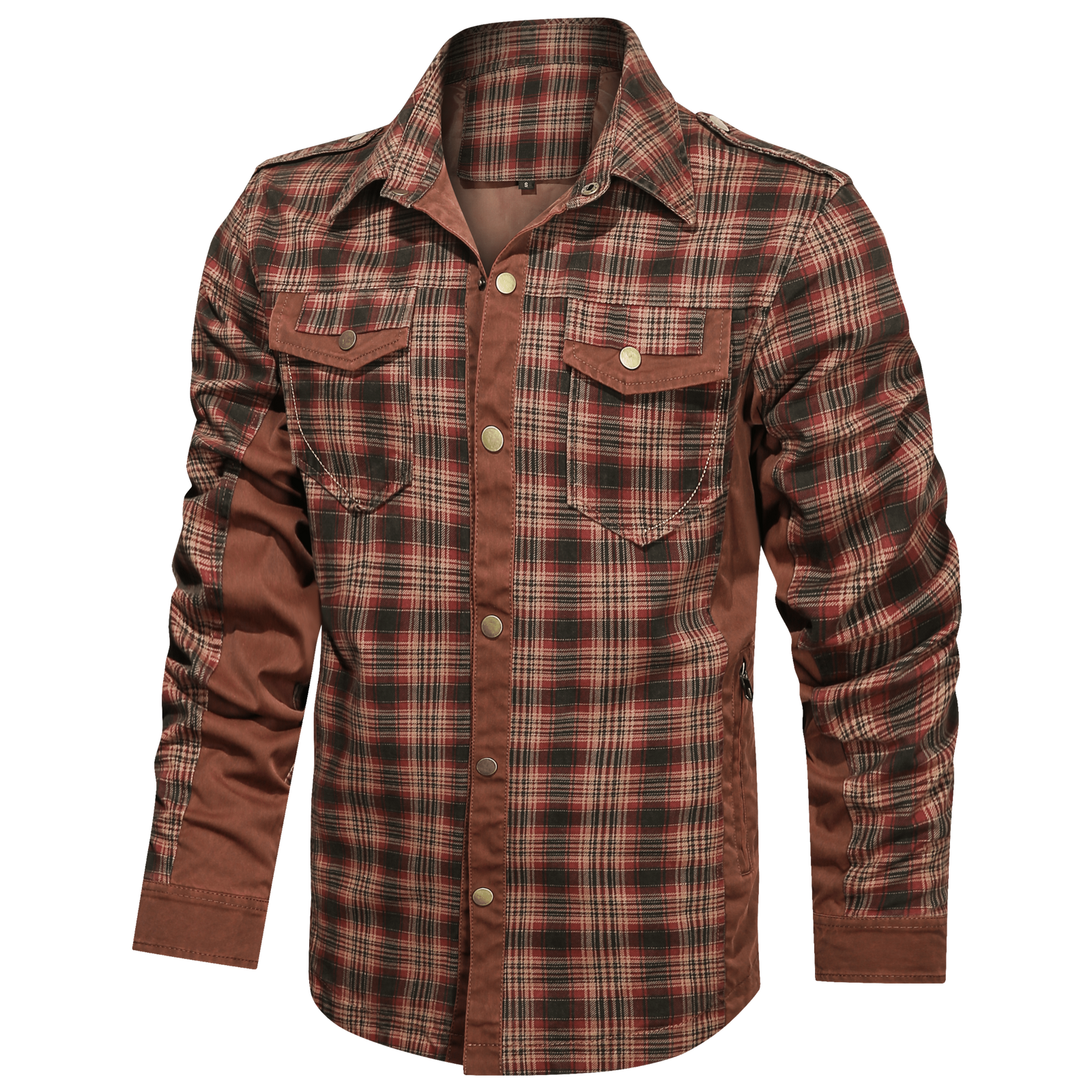 Herre Flanellskjorte Klassisk Design Langermet Bomull-Polyester 8