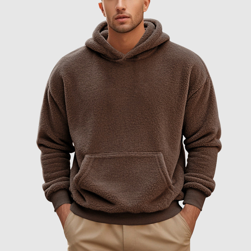 Herre Fleece-genser med hette 3