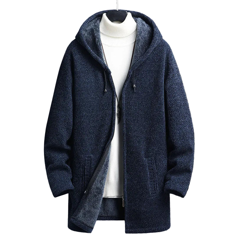 Herre Fleece Jakke med Hette 0