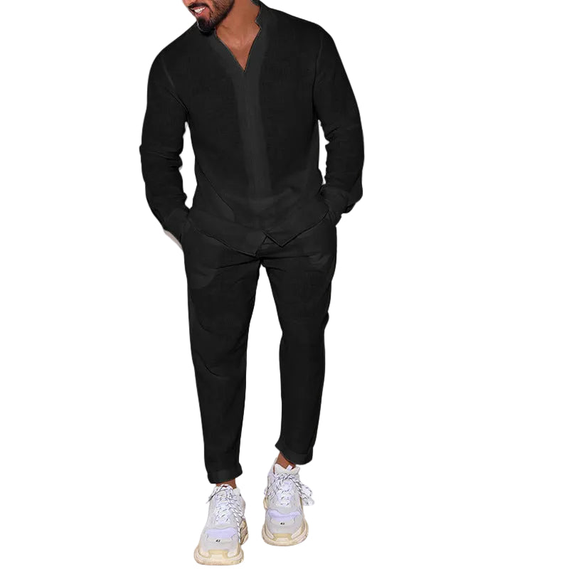 Herre Fritidssett med Langermet Skjorte 0