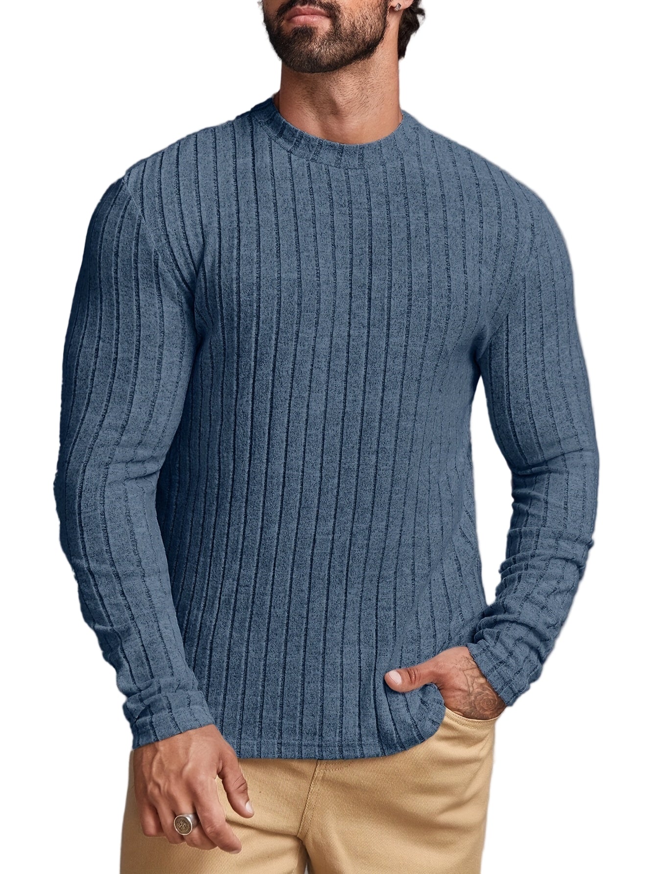 Herre Genser Crewneck Casual Stil Tidløs 0