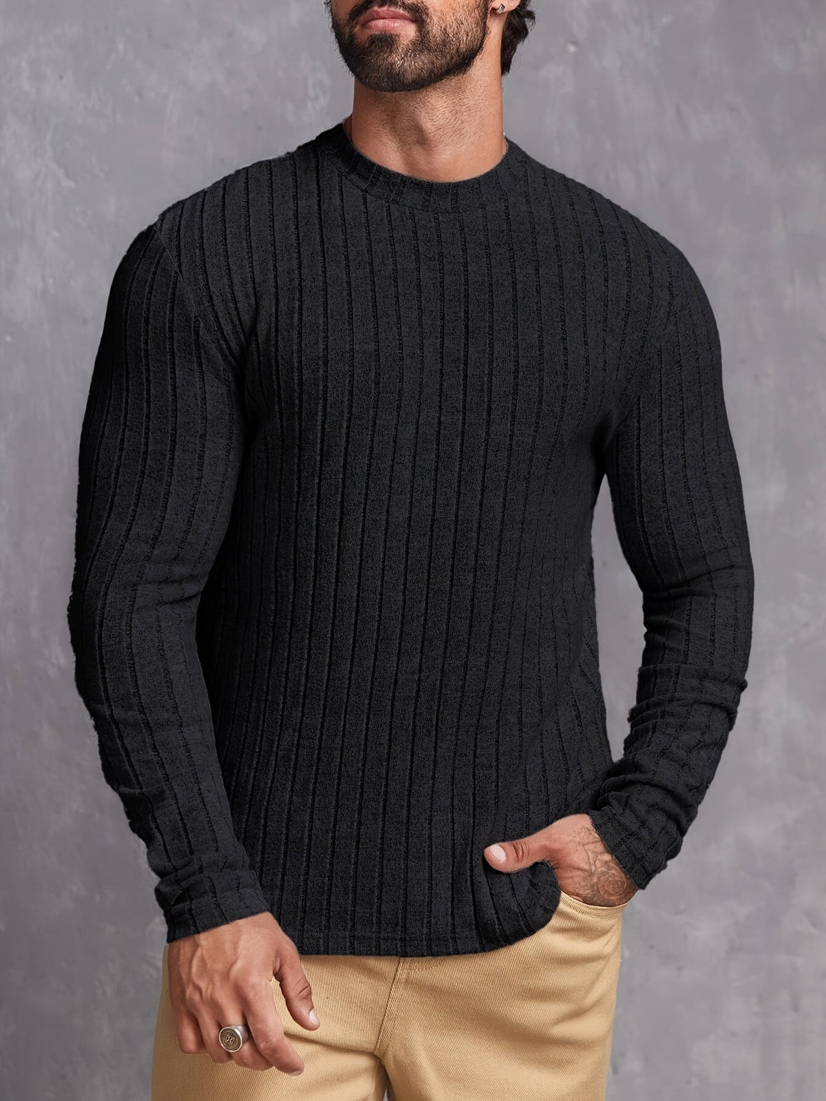 Herre Genser Crewneck Casual Stil Tidløs 7