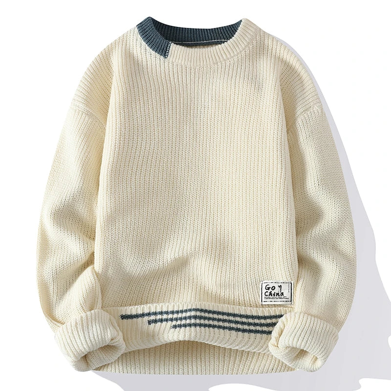 Herre Genser Fargeblokkert Rund Hals Smart Casual 0
