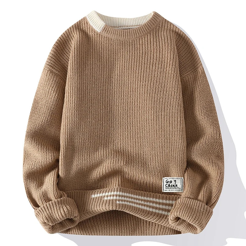 Herre Genser Fargeblokkert Rund Hals Smart Casual 2
