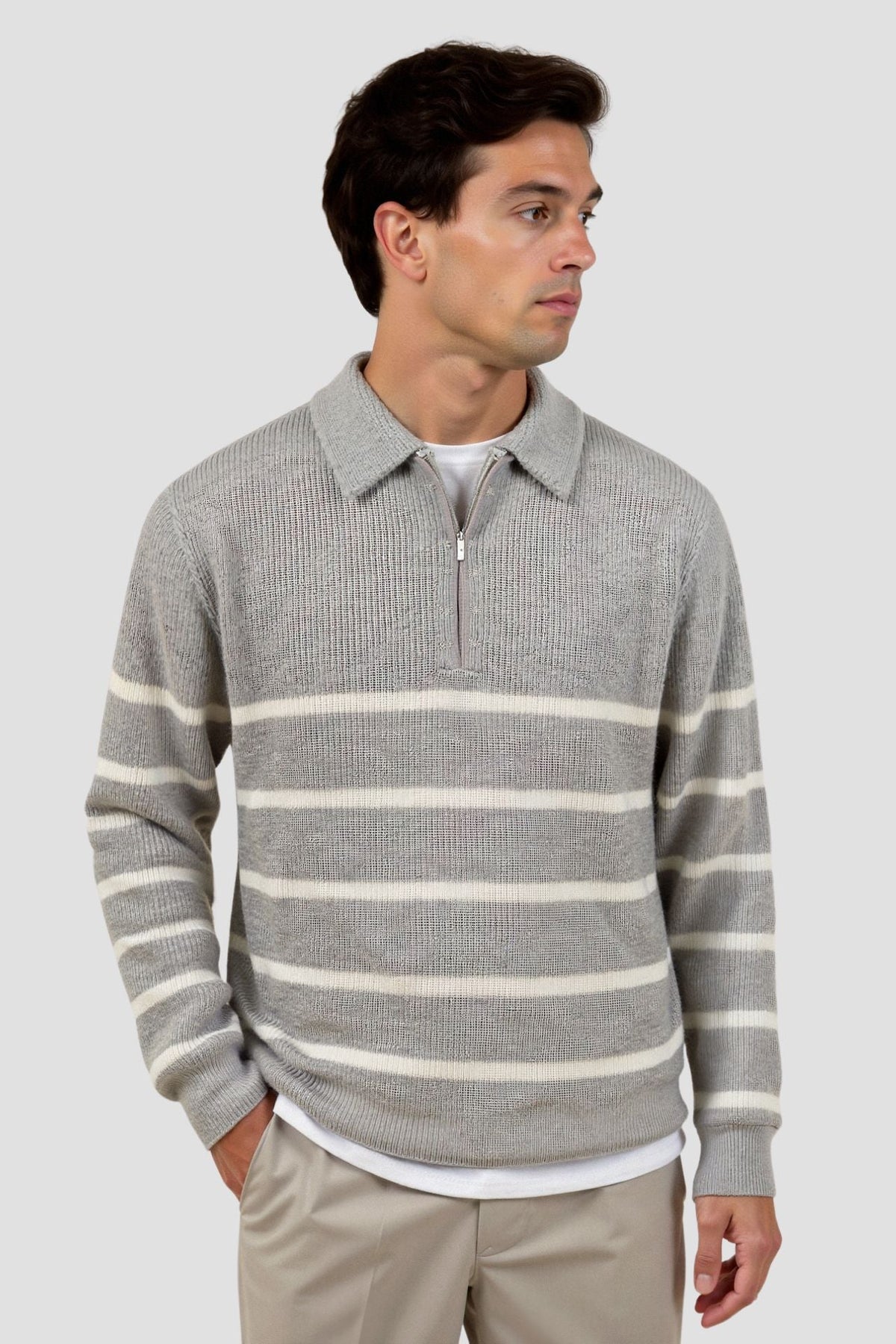 Herre Genser Half Zip Klassisk Stil 1