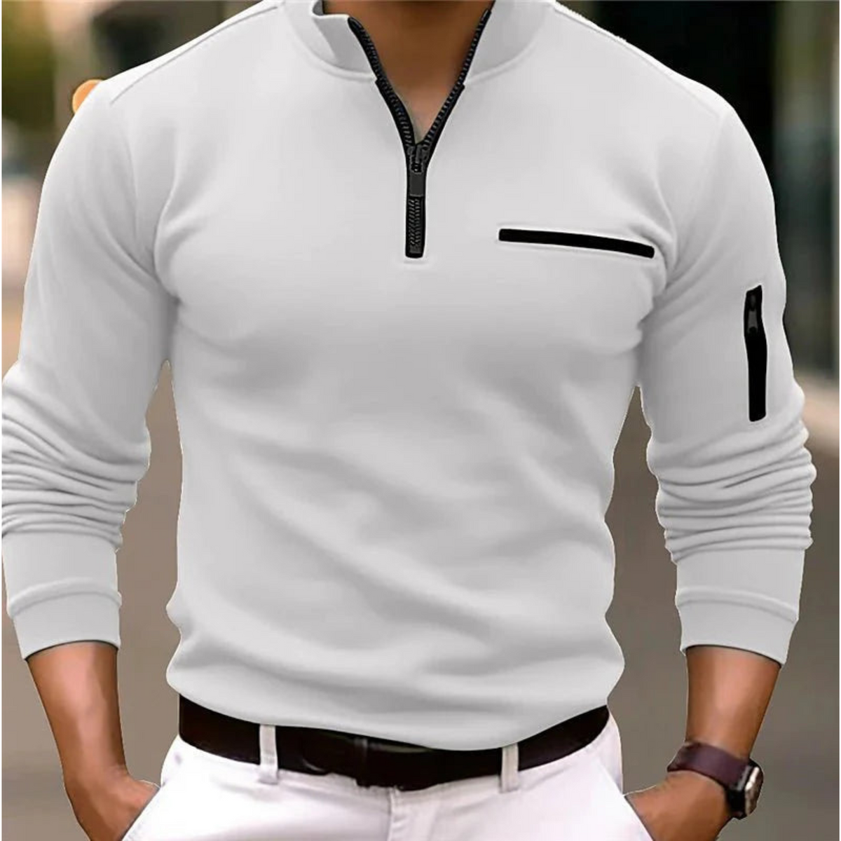 Herre Genser Half Zip Moderne Stil 1